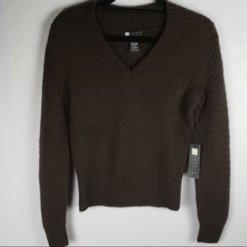 NWOT Carol Little Lambswool & Angora Blend V Neck S